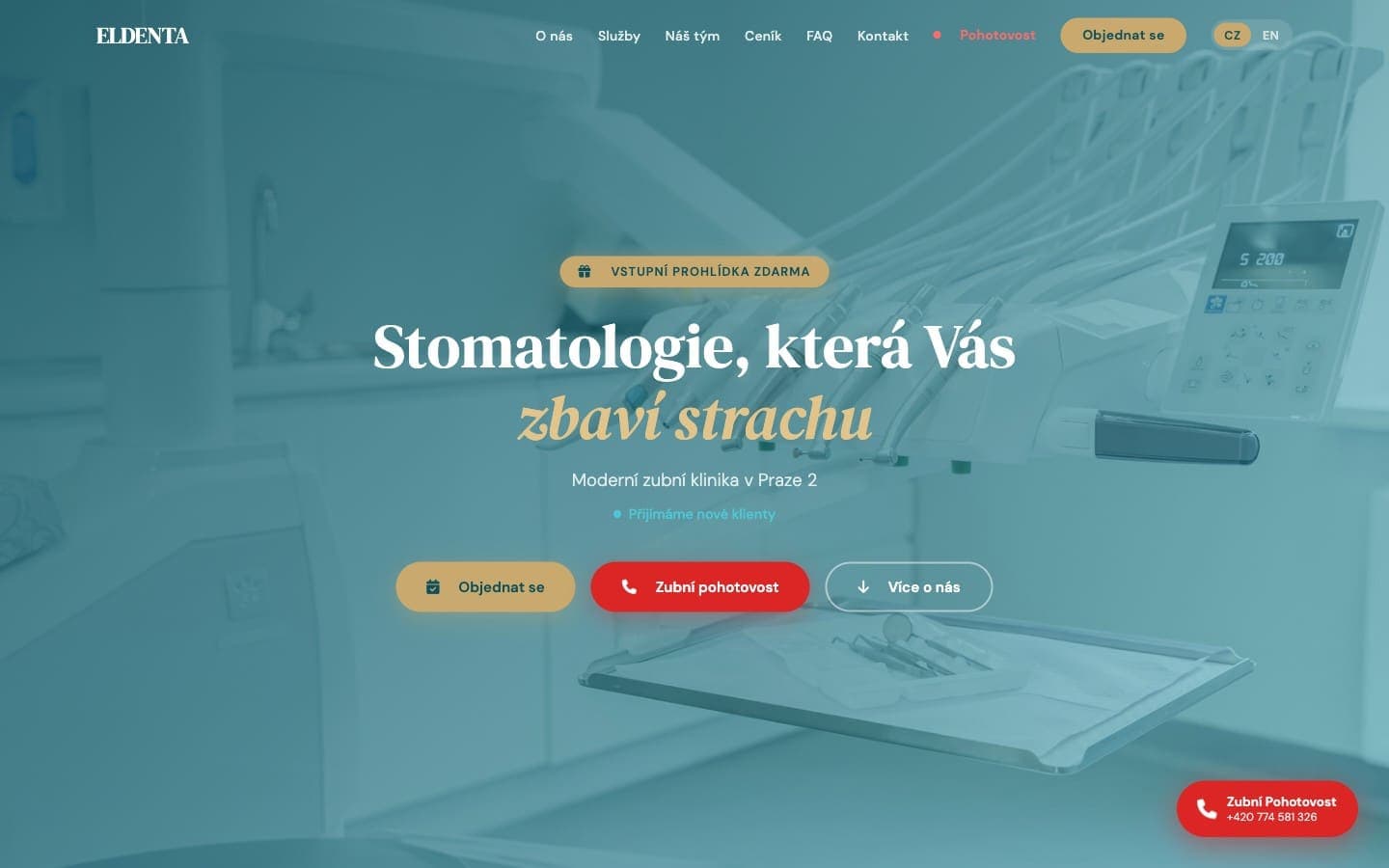 Klinika — náhled webu eldenta.cz